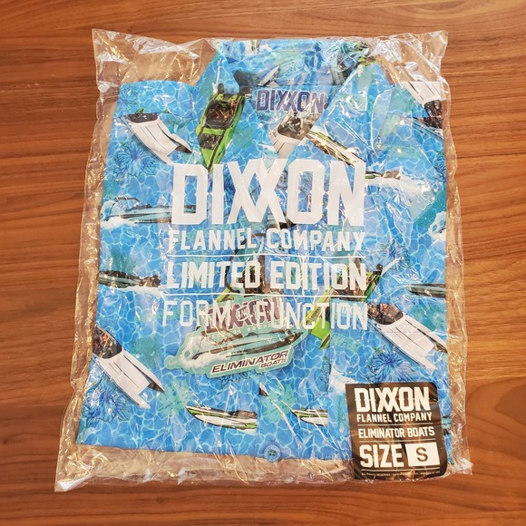 DIXXON Flannel Co Eliminator Boats Party Shirt Mens Small Blue‎ Button Up Cruise - Picture 10 of 13